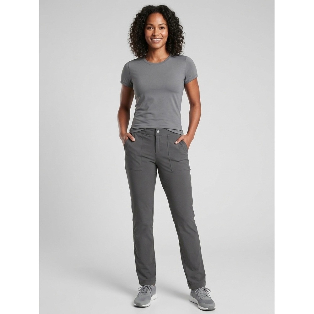 Athleta Trekkie Hike Pant 16T Tall Gray Ripstop Stretch Straight Leg 210531-11